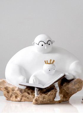 北欧创意举气球男孩摆件t样板房轻奢人物雕塑软装饰品电视柜摆设