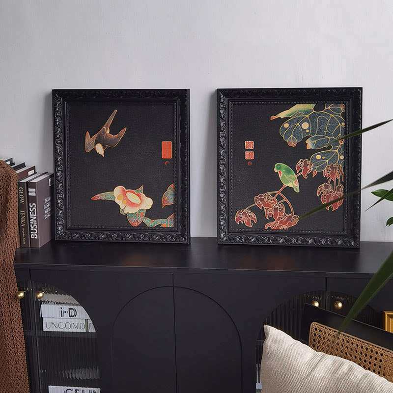 清安喜乐·燕子法式复古中国风客厅装饰画新中式玄关高级挂画A336