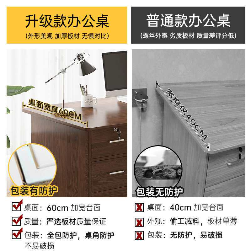 办公桌员工办公室办公桌椅组合带锁电脑桌子书桌学生学习桌收纳