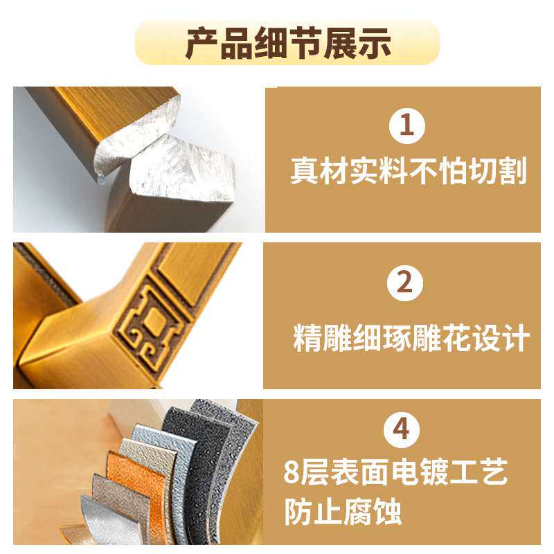新中式室内卧室房门锁古铜色锌合金面板把手执手锁连体木门静音锁