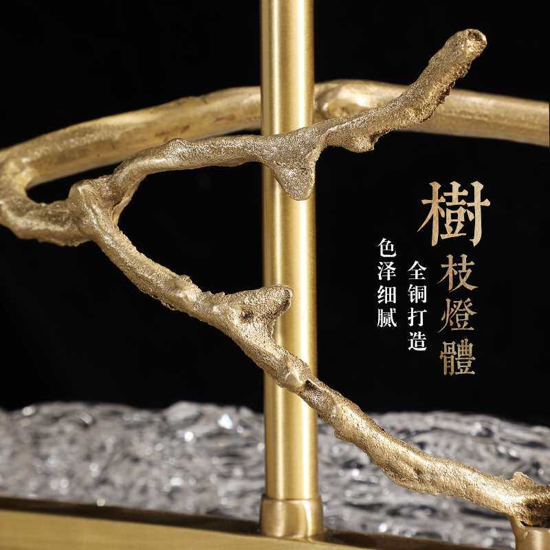 凯乔 新中式全铜吊灯 禅意茶室中国风灯具2020新款长方形餐厅吊灯