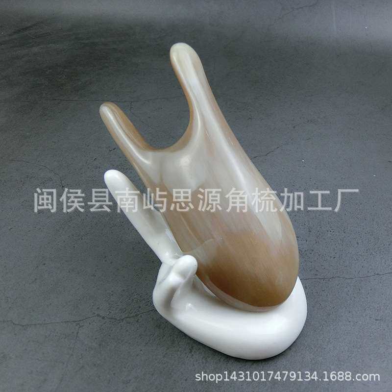 天然白水牛角拨筋棒鼻子刮痧按摩板眼部穴位棒多功能按摩器