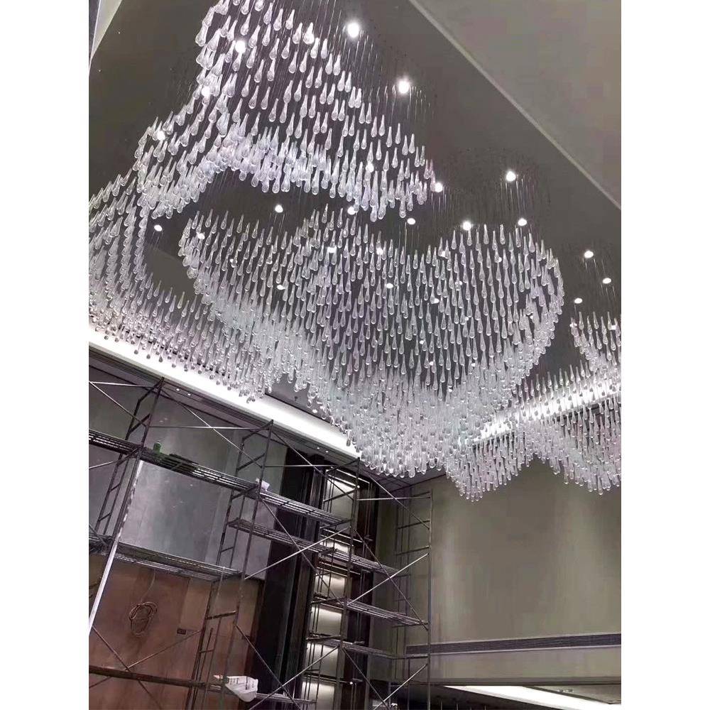 非标工程别墅酒吧台灯具餐厅酒店大堂宴会厅工程灯饰水滴水晶吊灯