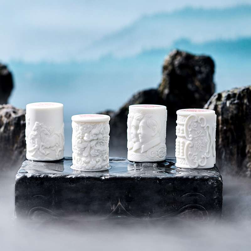 德化陶瓷盖置中式浮雕壶盖托茶具茶道零配紫砂茶壶盖碗盖盖置配件