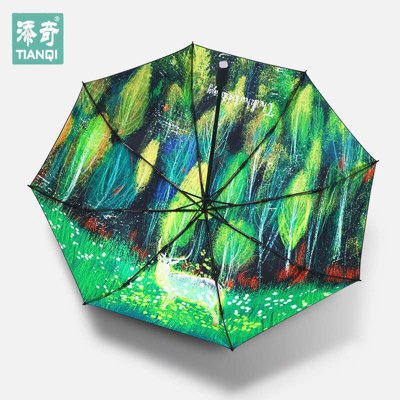 太阳伞女生高颜值防晒防雨两用晴雨折叠伞黑胶便携三折八骨轻雨伞