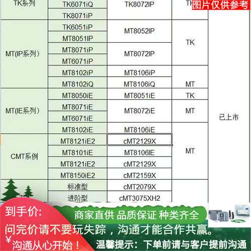 威纶通MT8101iE/CMT2109X2/MT8121iE2/cMT2129X/MT8150iE2 操控屏