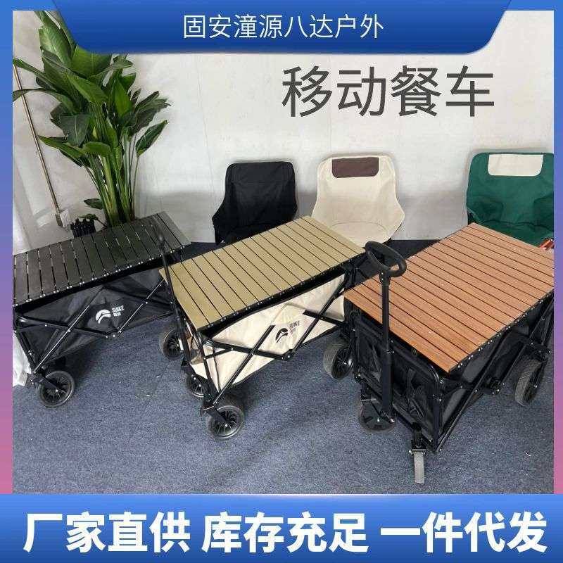 可折叠铝合金野餐桌摆摊推车买菜小拉车郊游营地车露营万向轮