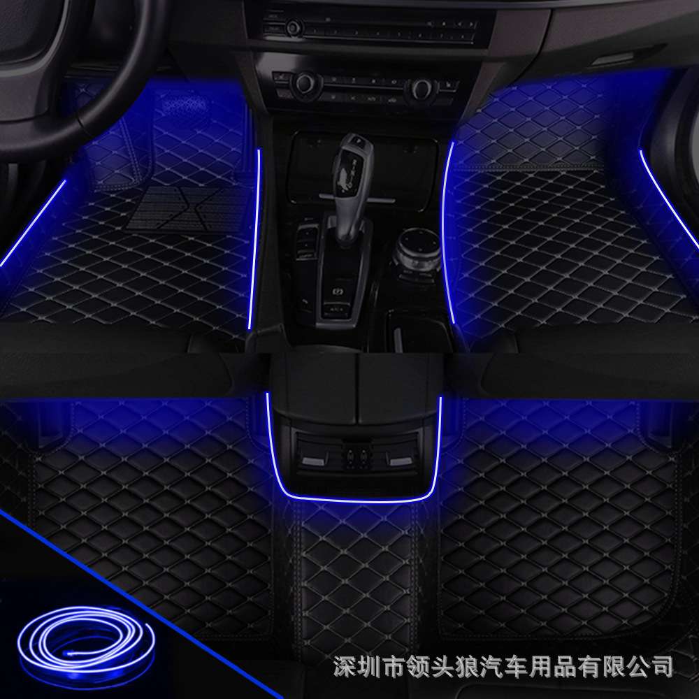 car floor mat 汽车发光脚垫专车专用左右驾驶耐磨防滑地毡垫外贸