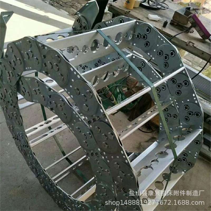 增强钢铝拖链桥式/全封闭机床电缆油管钢制拖链穿线坦克链厂