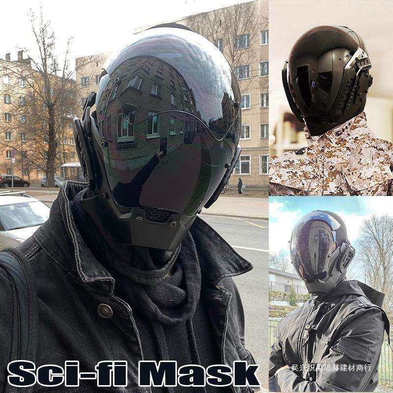厂家直销个性化黑色赛博朋克面具cosplay机械科幻装备赛博朋克