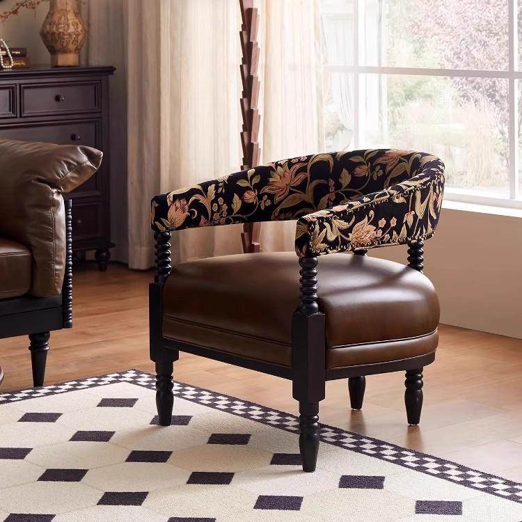 北欧复古单人沙发椅小户型家用客厅美式中古实木多功能休闲萝西椅,鲜花速递/花卉仿真/绿植园艺,割草机/草坪机,淘宝优惠券,粉丝福利购,淘宝优惠卷