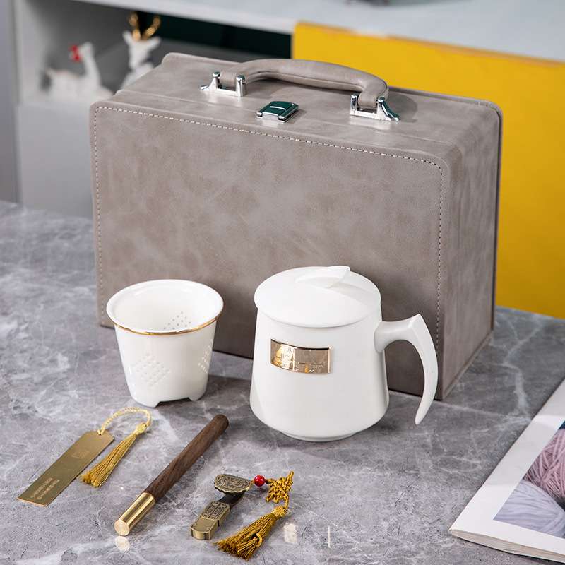 陶瓷杯子过滤泡茶杯马克杯茶水分离茶杯办公带盖个人专用刻字logo