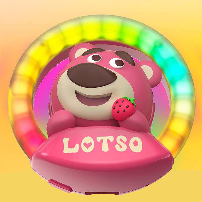 Lotso草莓熊节奏灯车载摆件氛围灯汽车用品拾音灯声控音乐节奏灯