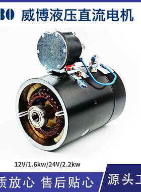 威博厂家微型电动机液压油泵动力单元有刷直流电机12V 24V