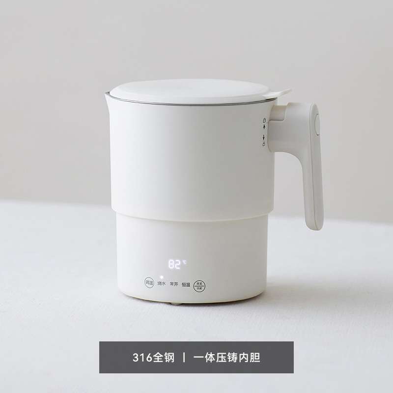 olayks立时全钢折叠烧水壶旅行便携式智能恒温316不锈钢电热水壶图片