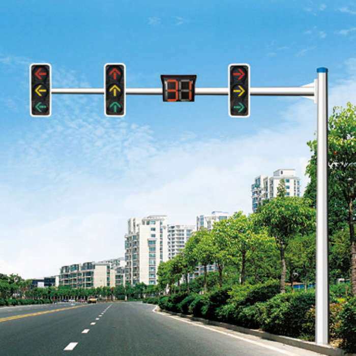 交通信号灯十字路LED红绿灯杆L型道路信号灯八角圆锥指示灯杆