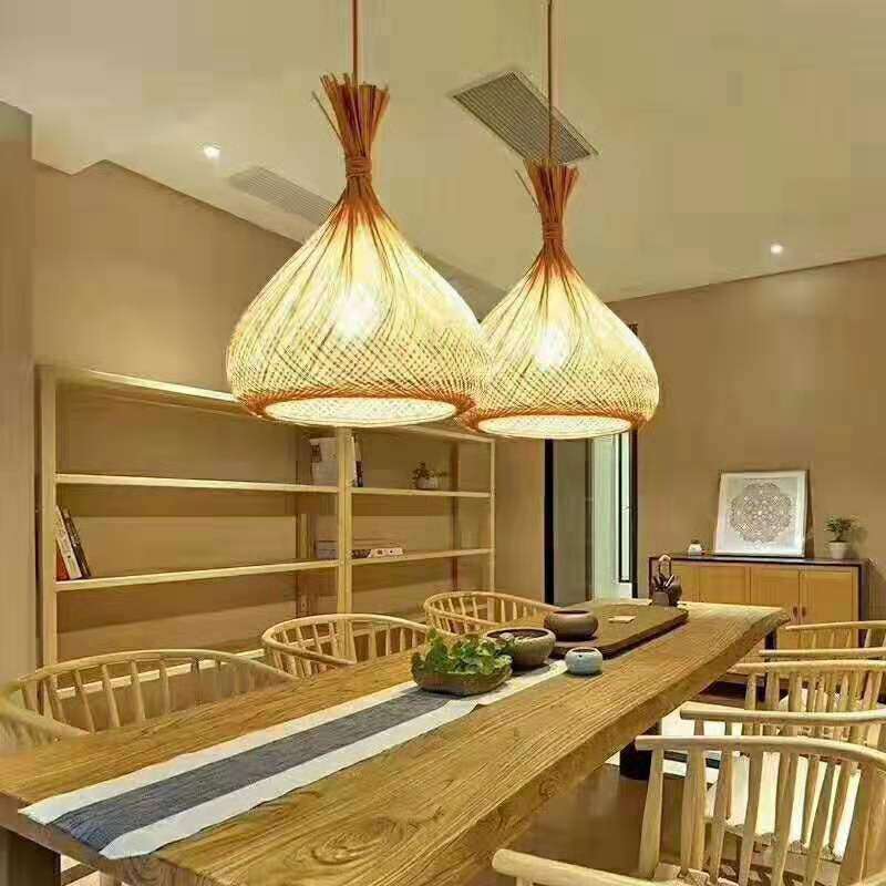 东南亚个性民宿饭店竹编灯餐厅吊灯艺术编织仿古乡村竹艺吊灯