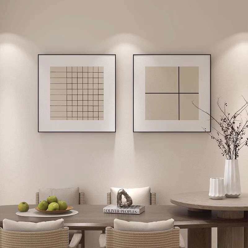 现代黑白灰玄幻装饰画抽象客厅艺术挂画极简楼梯玄关画正方形壁画
