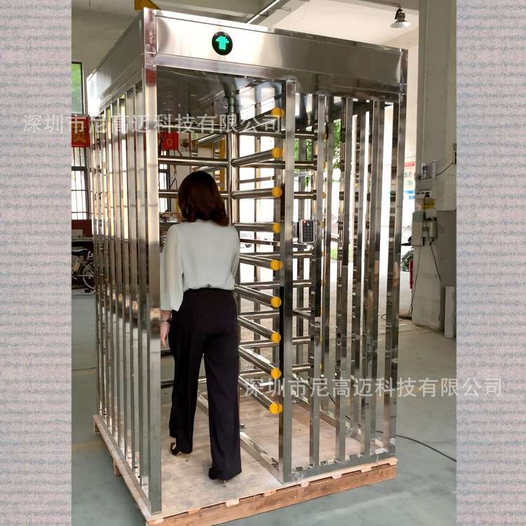 全高十字转闸单通道双向刷卡滚闸机健身馆小区景区防尾随单向转闸