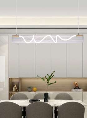 意大利设计师艺术餐厅吊灯现代简约岛台光影异型长条一字吧台灯具