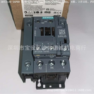 3RT2526-1AP60 接触器 线圈电压220Vac 50Hz/240Vac 60Hz、2开2闭