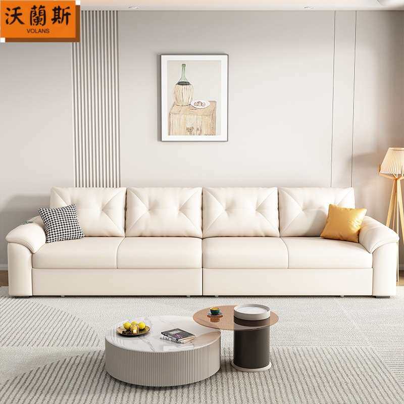 2026新款折叠两用直排沙发床现代简约奶油风猫爪皮小户型客厅坐卧