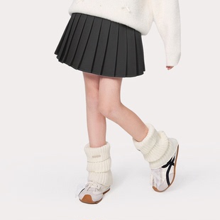 百褶裙 儿童针织半身裙女大童春季 GROUNDZERO女童裙子2026新款