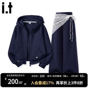 it GROUNDZERO儿童套装春装2026新款春秋款女童运动衣服大童外套