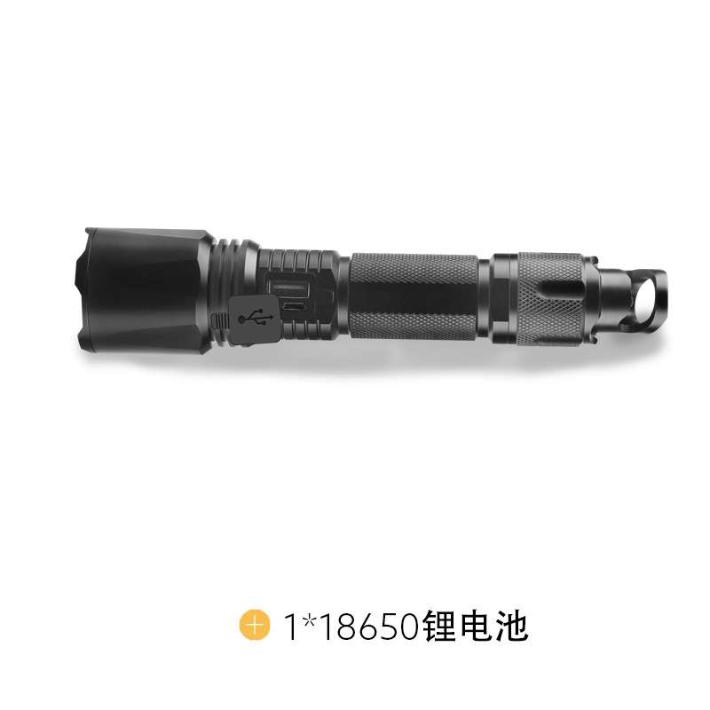 多功能手电筒带攻击头和开瓶器神器高流明可充电户外工具迷你手电
