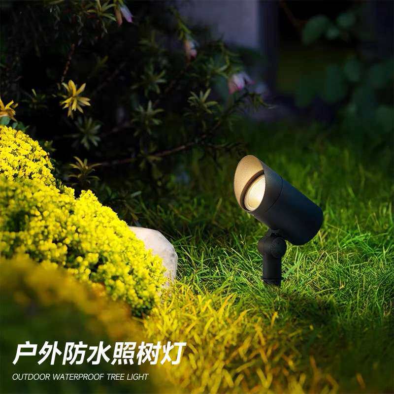照树灯别墅庭院灯射灯户外防水花园射树灯地插草坪景观室外广告灯