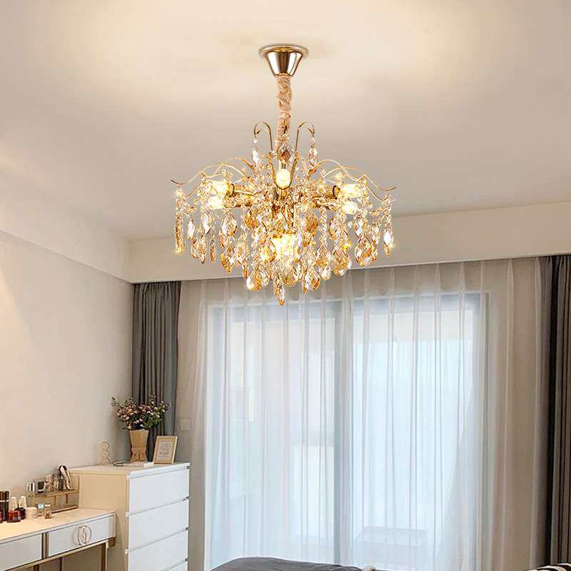 法式欧式轻奢华高档水晶吊灯卧室客厅高级餐厅灯过道吊灯时尚