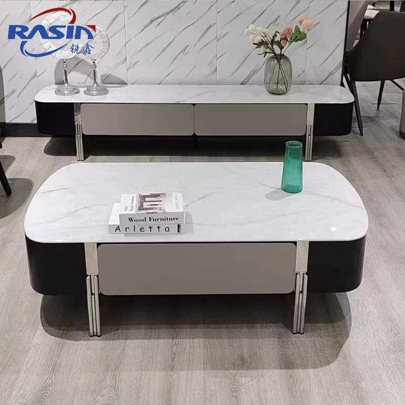 电视柜茶几客厅简约现代极简储物微晶石极简茶几电视柜厂家直销