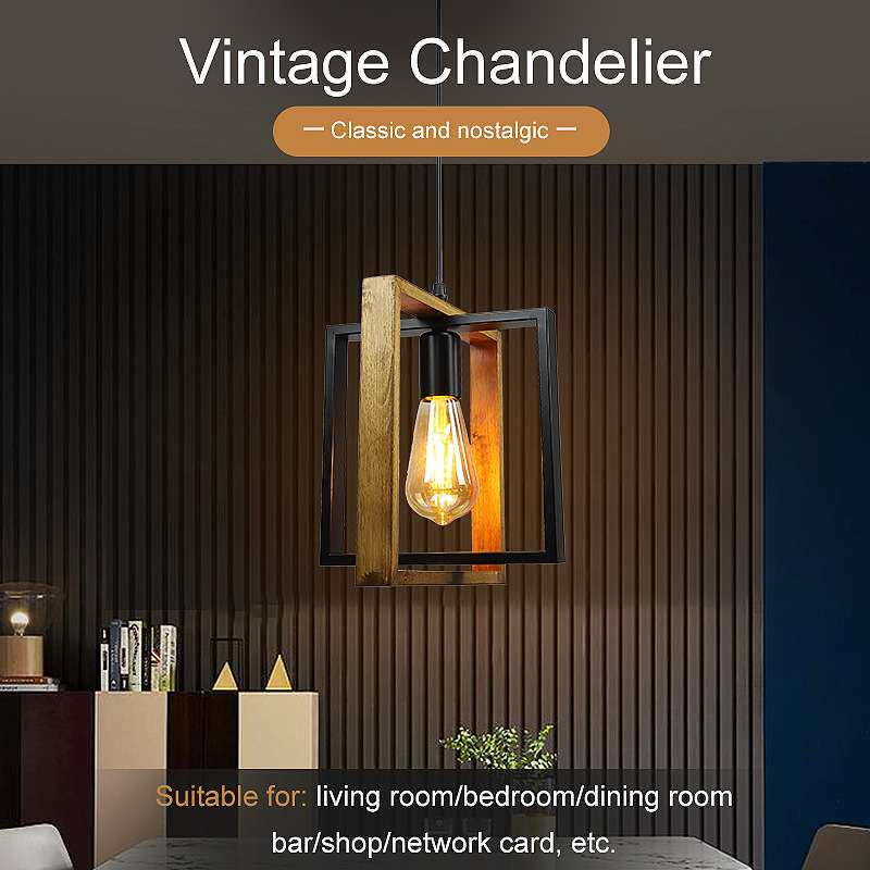 跨境美式铁艺吊灯单头铁框工业复古风格吧台餐厅灯创意装饰灯具