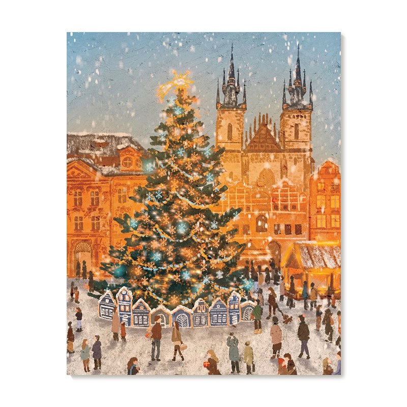 【特惠捡漏d】插画师Subin复刻艺术版画圣诞树治愈系风景装饰画芯