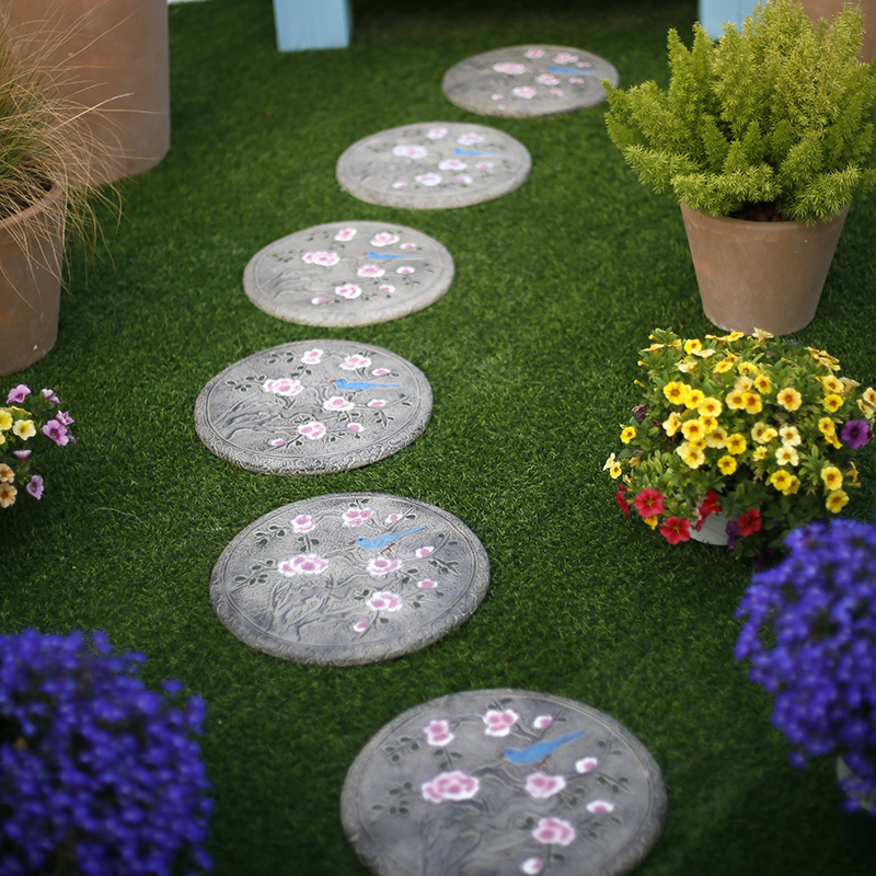 园林景观别墅庭院花园装饰摆件垫脚石露台草坪P踏脚汀步石户外布