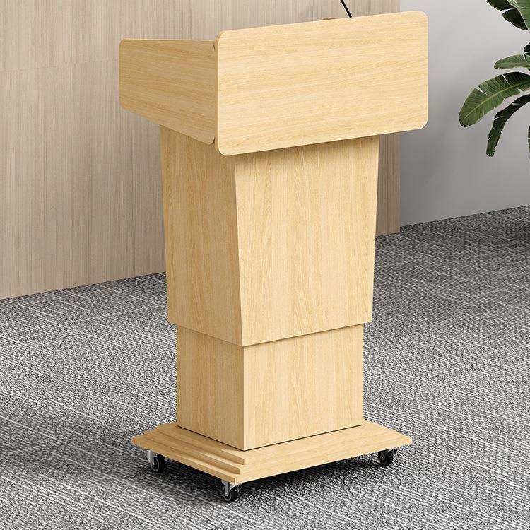 实木可升降演讲台会议室发言台教室讲台桌主持台移动迎宾台接待台