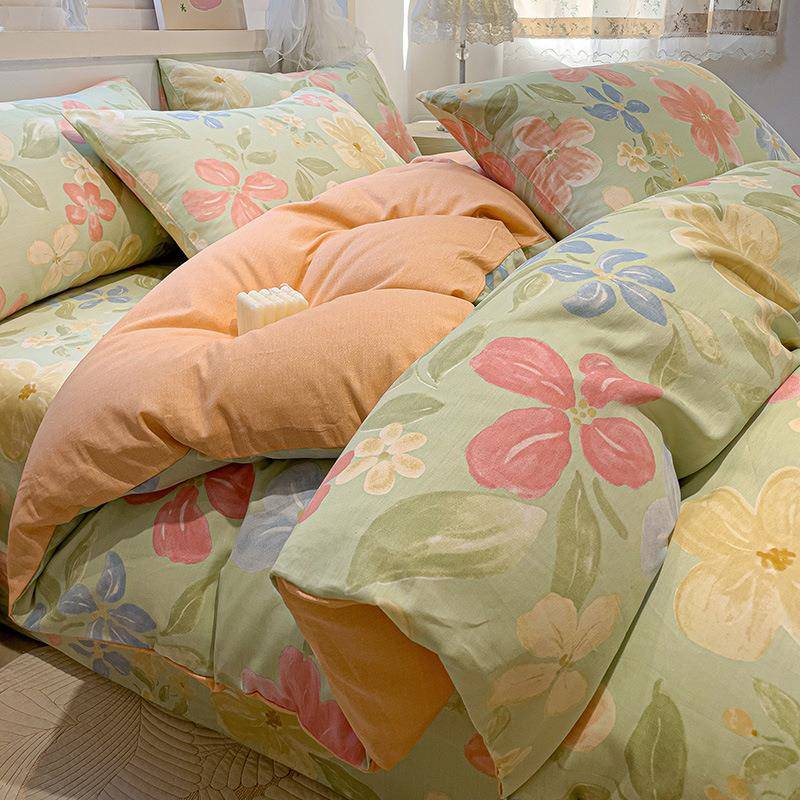 纯棉被套单件100全棉单人被罩150x200x230被单180x220cm四件套轻