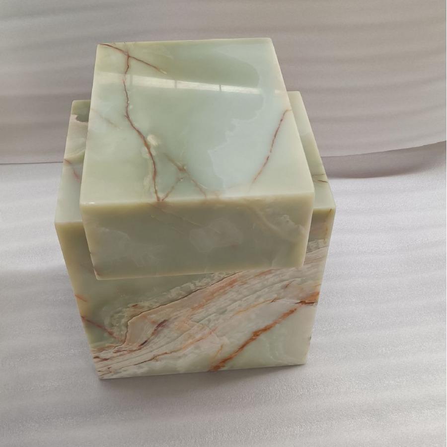 轻奢客厅卧室沙发绿玉整石边桌边几床头柜小桌子现代简约方形茶几