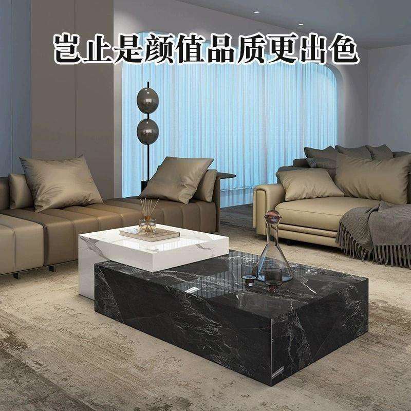 新款意式岩板茶几岛台客厅设计师别墅家用简约现代高级轻奢小户型