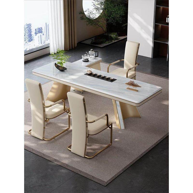 意式轻奢大理石茶桌椅组合家用办公室不锈钢茶台现代简约奢石茶桌,商业/办公家具,茶台/茶桌,淘宝优惠券,粉丝福利购,淘宝优惠卷