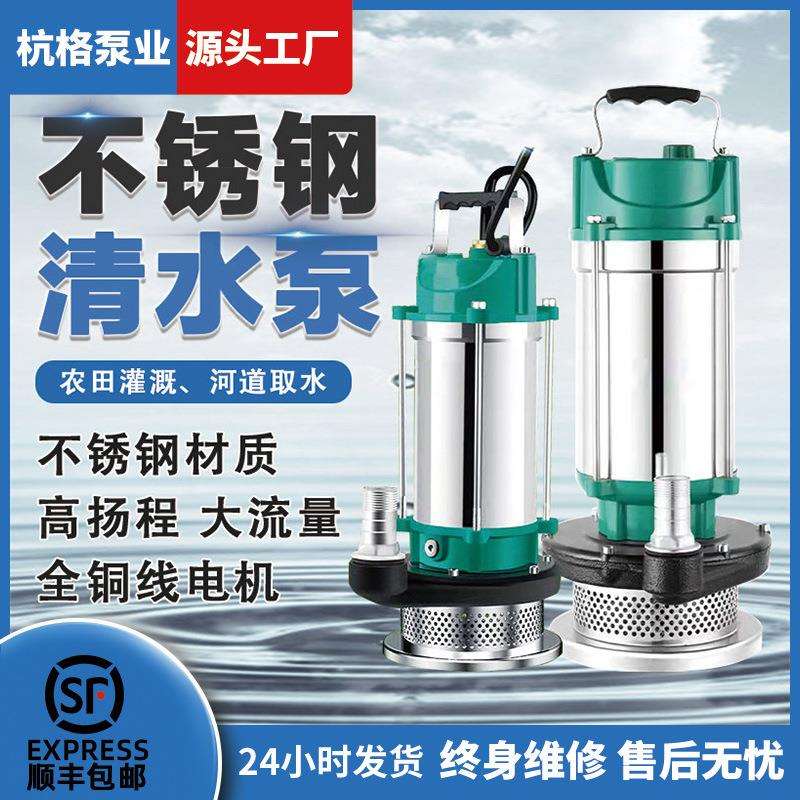 厂家现货不锈钢家用清水潜水抽水泵 高扬程清水增压泵小型抽水泵