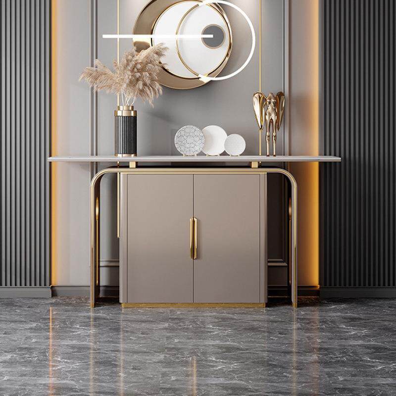 意式轻奢玄关台高端玄关柜入户端景台过道走廊装饰条案客厅玄关桌