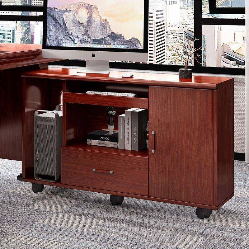 办公室侧柜带轮打印机柜子移动柜办公桌老板桌副柜大班台边柜矮柜