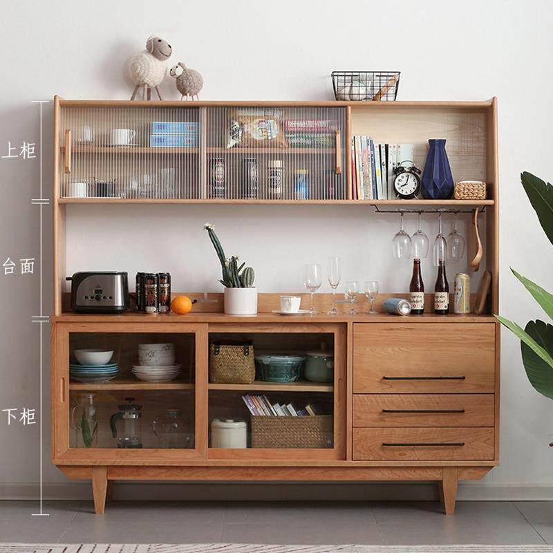 哥本哈根 实木餐边柜餐厅储物柜橡木橱柜家具靠墙收纳碗柜茶水柜