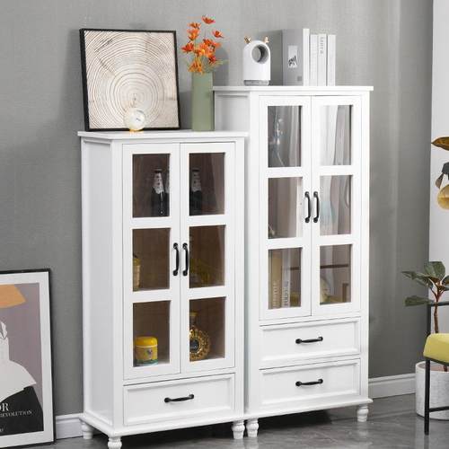 酒柜书柜实木展示柜玻璃门现代简约多功能客厅靠墙储物柜置物柜