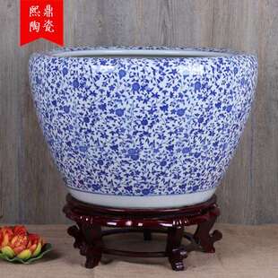 景德镇陶瓷器鱼缸大号盛水缸荷花缸睡莲缸青花瓷小碎花庭院缸