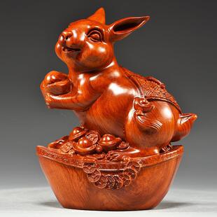 花梨木质十二生肖摆件全套实木鼠牛虎兔龙蛇马羊猴鸡狗猪吉祥物