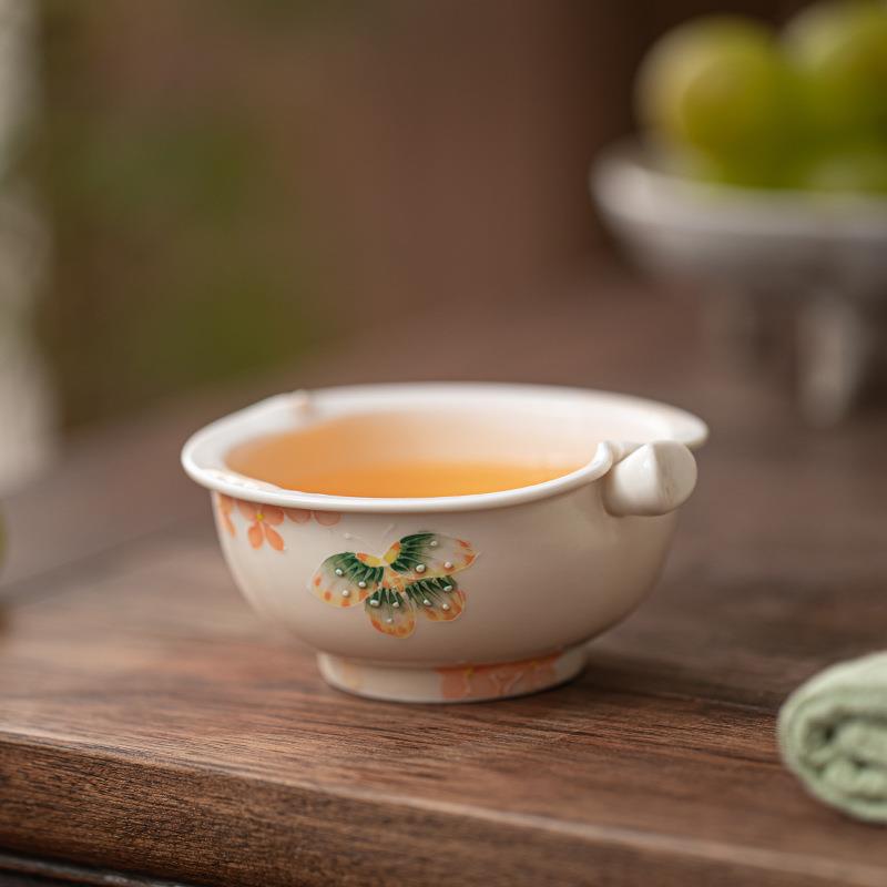 手绘花团锦簇茶杯女士个人专用喝茶品茗杯高档陶瓷主人杯单杯 可