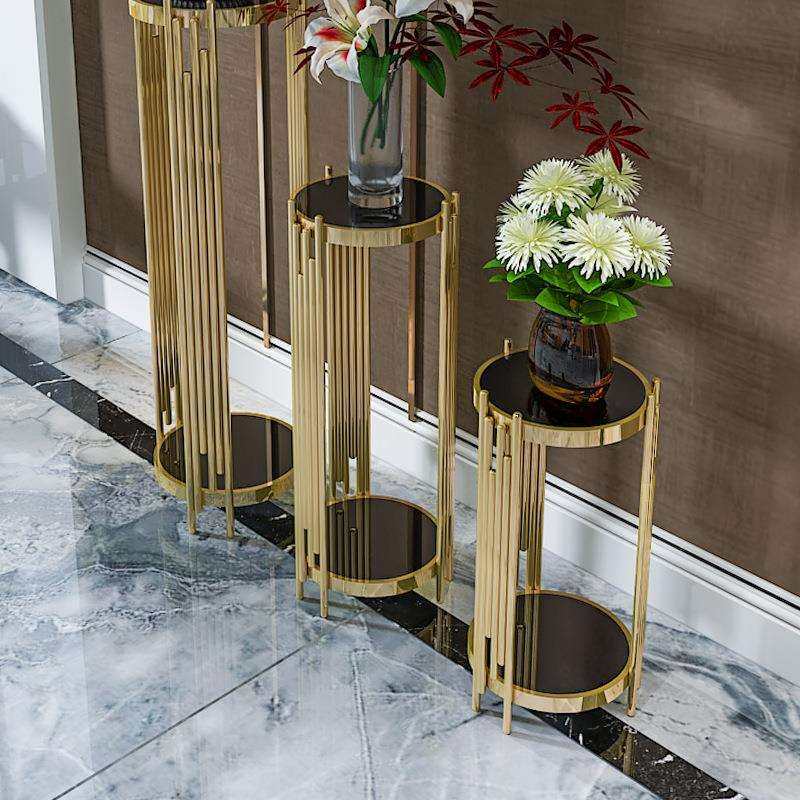 严选轻奢不锈钢花架室内阳台装饰花盆简落地置物架不锈钢镀金花架,电子元器件市场,其它元器件,淘宝优惠券,粉丝福利购,淘宝优惠卷