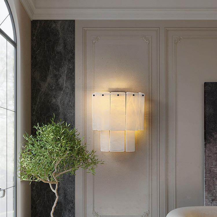 客厅背景云石壁灯简约现代设计师艺术墙灯卧室床头楼梯过道走廊灯